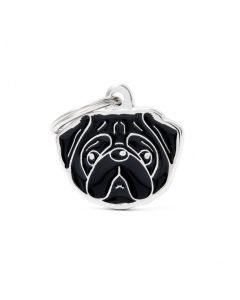 Placa Friends Perro "My Family" Pug Negro