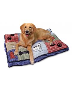 Cama Acolchada Premium de Patchwork para Perros