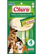 Snack Cremoso "CIAO Churu" de Pollo y Vegetales para Perros - 4 tubos